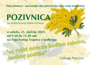 U subotu 21. siječnja udruga Narcisa poziva na obilježavanja Dana mimoza